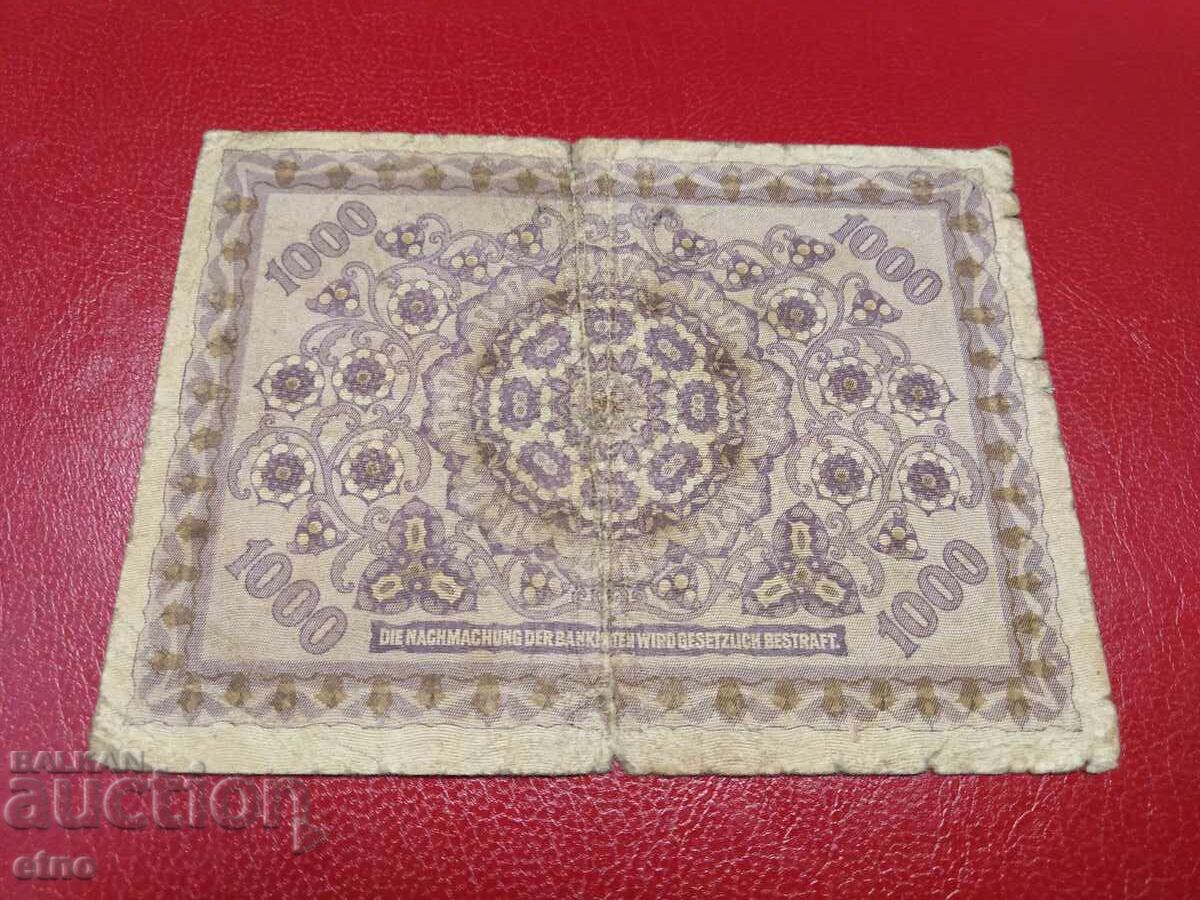 1000 ΚΡΟΝΙ 1922 ΑΥΣΤΡΙΑ, τραπεζογραμμάτιο με τιμή 10.00 BGN | € 5.11 1000 ΚΡΟΝΙ 1922 ΑΥΣΤΡΙΑ, τραπεζογραμμάτιο με τιμή 10.00 BGN | € 5.11