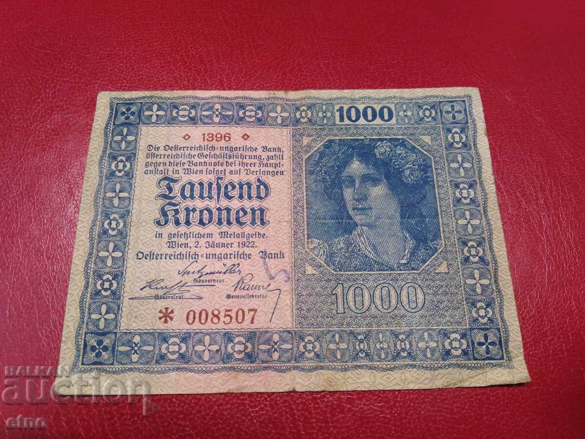 1000 ΚΡΟΝΙ 1922 ΑΥΣΤΡΙΑ, τραπεζογραμμάτιο