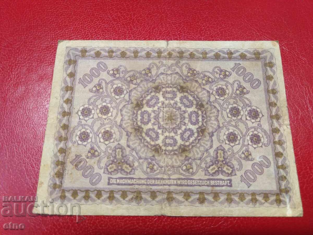 1000 KRONEN 1922 AUSTRIA, banknote with price 10.00 BGN | € 5.11 1000 KRONEN 1922 AUSTRIA, banknote with price 10.00 BGN | € 5.11