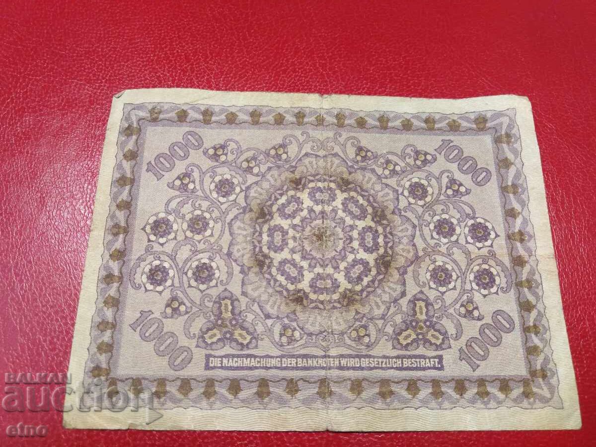 1000 ΚΡΟΝΙ 1922 ΑΥΣΤΡΙΑ, τραπεζογραμμάτιο με τιμή 10.00 BGN | € 5.11 1000 ΚΡΟΝΙ 1922 ΑΥΣΤΡΙΑ, τραπεζογραμμάτιο με τιμή 10.00 BGN | € 5.11