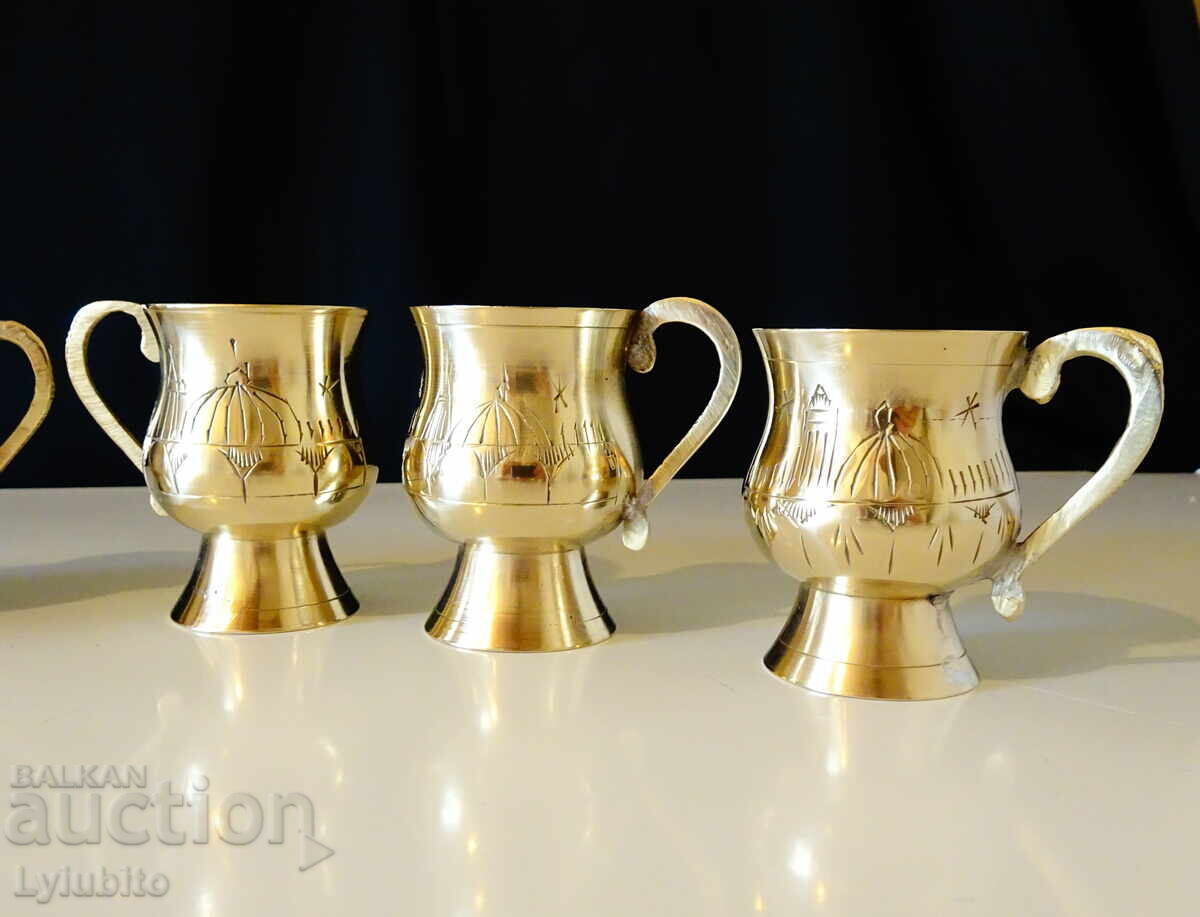Auction Brass Taj Mahal cups, 4 pcs Auction Brass Taj Mahal cups, 4 pcs