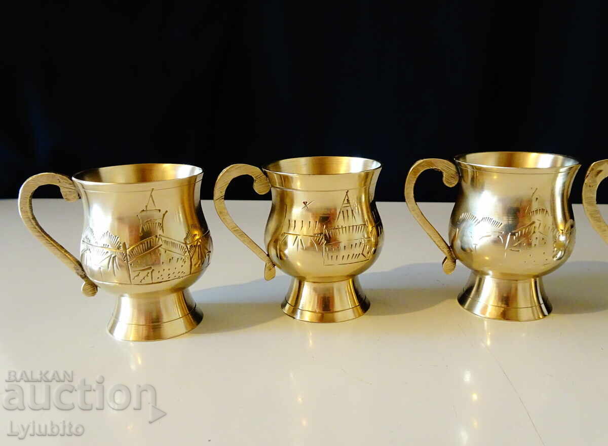 Brass Taj Mahal cups, 4 pcs - 5 Brass Taj Mahal cups, 4 pcs - 5