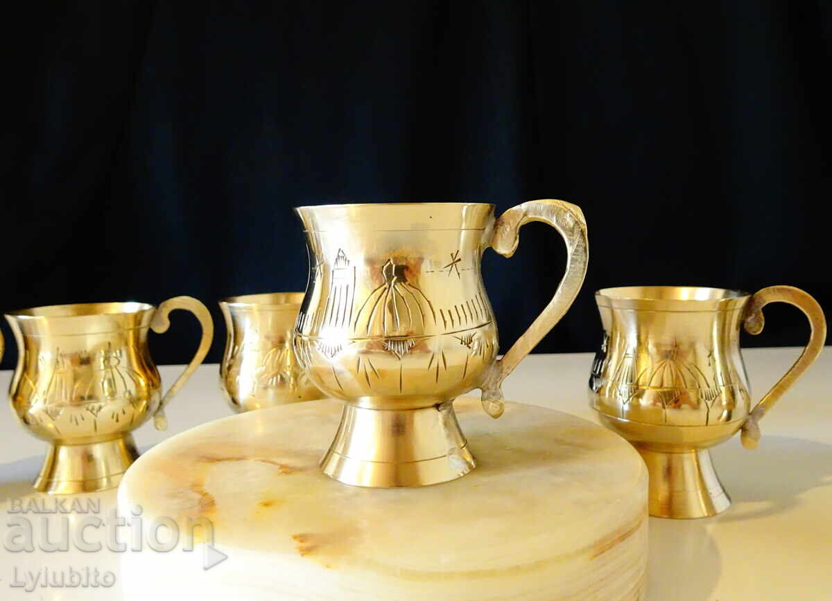 Brass Taj Mahal cups, 4 pcs - 6 Brass Taj Mahal cups, 4 pcs - 6