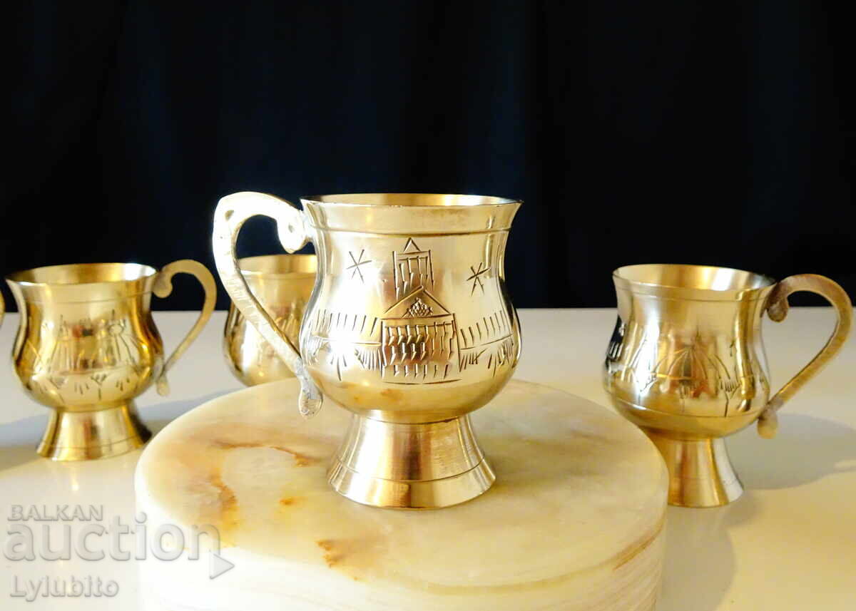 Brass Taj Mahal cups, 4 pcs Brass Taj Mahal cups, 4 pcs