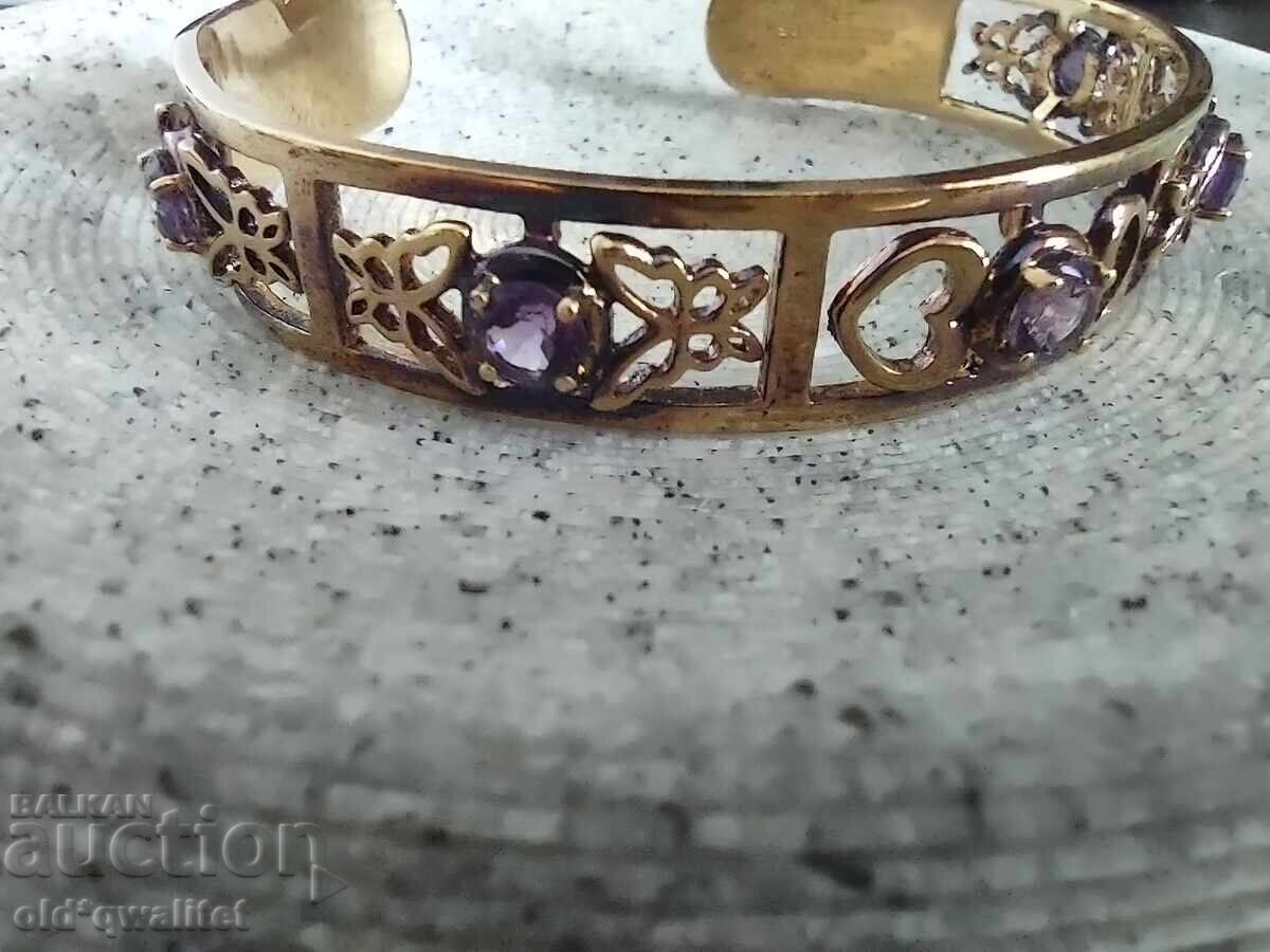 SILVER BRACELET, gold plated, 925 silver, Amethyst, designer with price 500.00 BGN | € 255.65 SILVER BRACELET, gold plated, 925 silver, Amethyst, designer with price 500.00 BGN | € 255.65