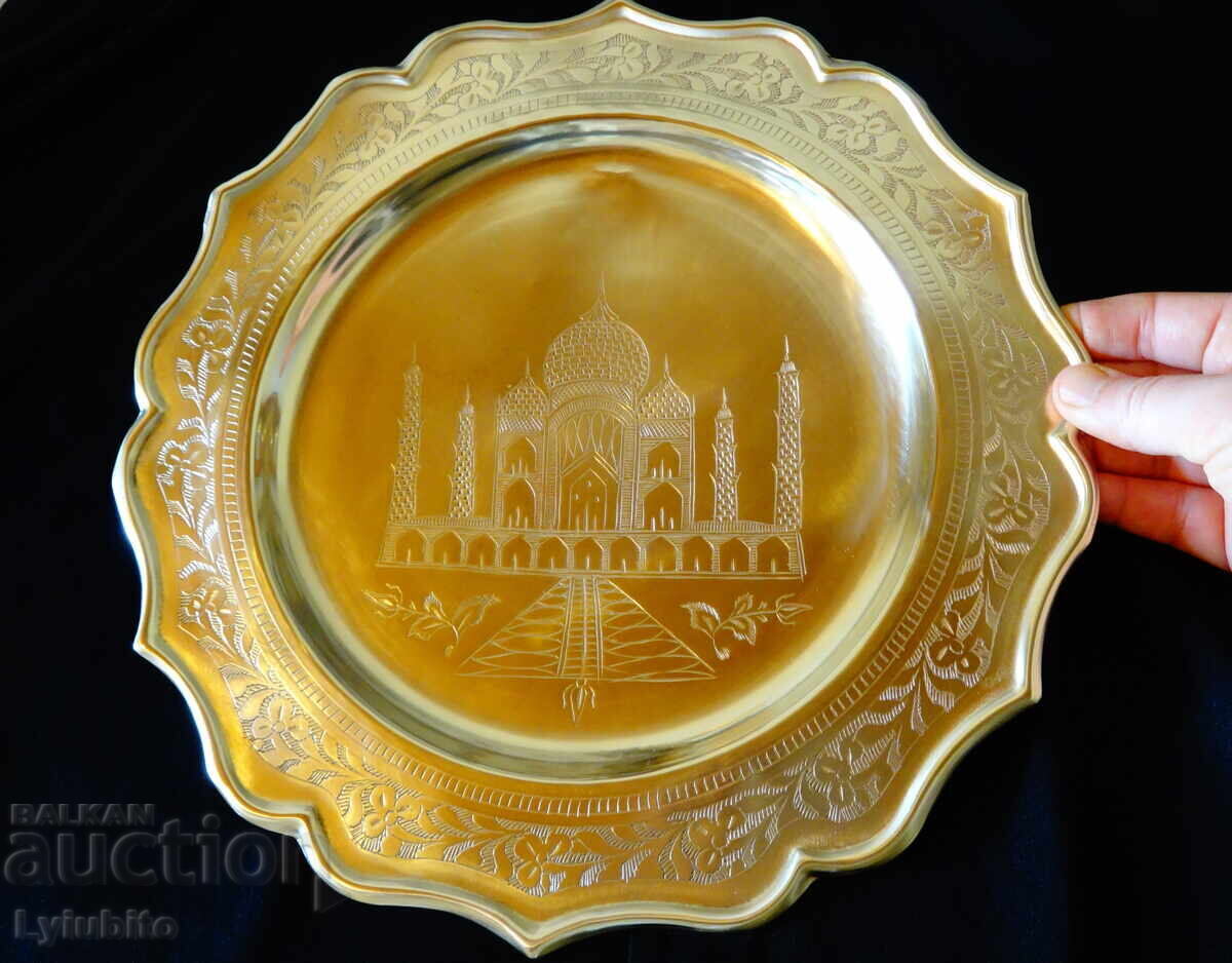 Χάλκινος δίσκος, πίνακας με Ταζ Μαχάλ 30 εκ - 7 Χάλκινος δίσκος, πίνακας με Ταζ Μαχάλ 30 εκ - 7