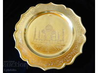 Tavă de bronz, panou cu Taj Mahal 30 cm