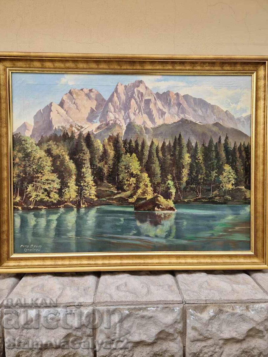 Licitație O minunată pictură mare în ulei pe pânză