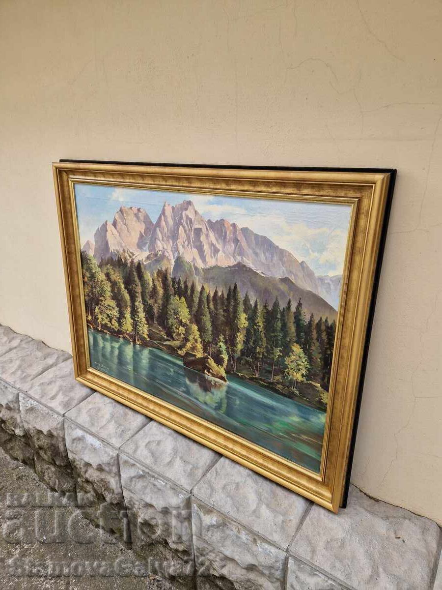 O minunată pictură mare în ulei pe pânză - 5