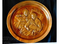 Household copper picture, copper tray form for bread 36 cm