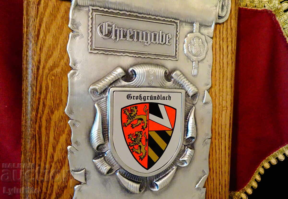 Auction Panel from Großgründlach, pure tin on wood Auction Panel from Großgründlach, pure tin on wood