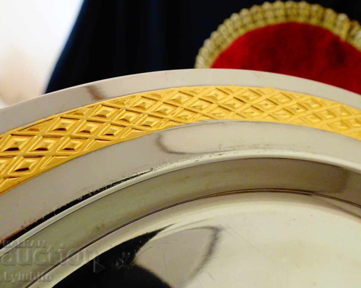 Auction Silver-plated Paul Wirths plate with 24k Gold Auction Silver-plated Paul Wirths plate with 24k Gold