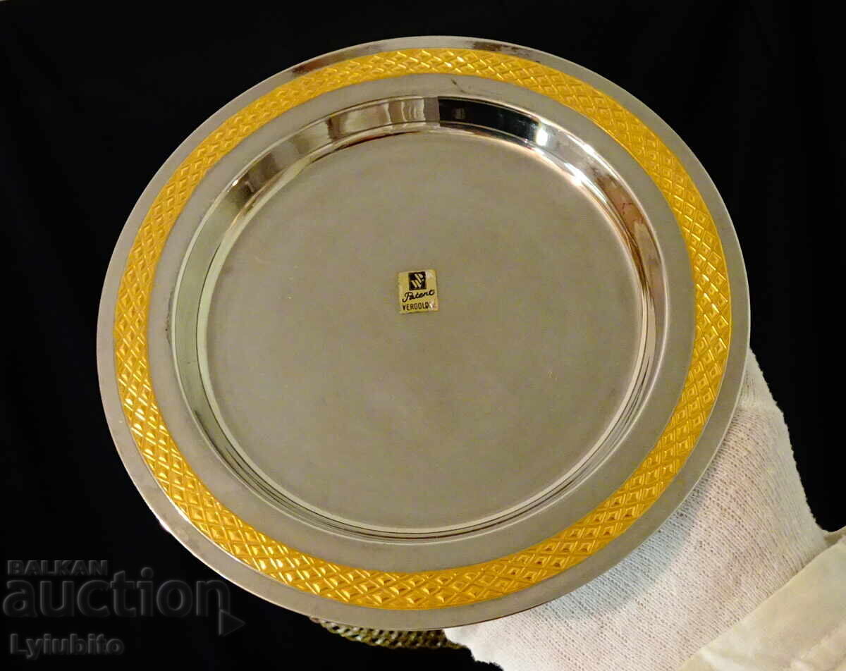 Silver-plated Paul Wirths plate with 24k Gold Silver-plated Paul Wirths plate with 24k Gold
