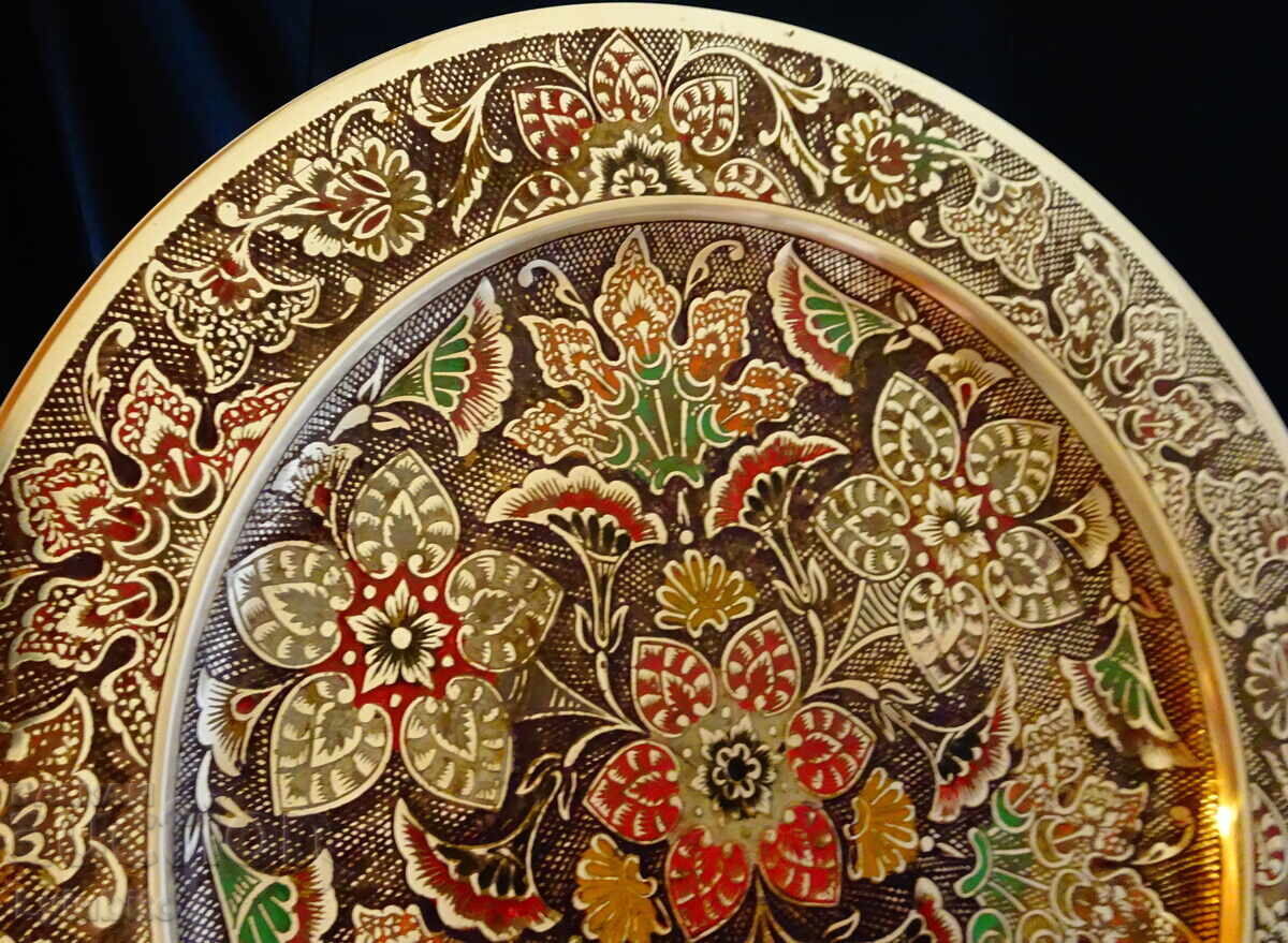 Bronze tray, platter with colorful cloisonné enamel with price 56.00 BGN | € 28.63 Bronze tray, platter with colorful cloisonné enamel with price 56.00 BGN | € 28.63