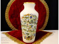 Vază din porțelan bavarez, aur, etichetă