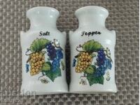 Porcelain salt and pepper shakers