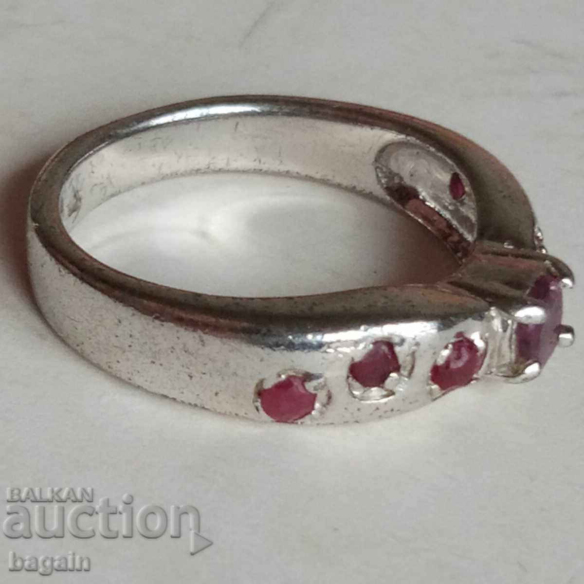 Silver ring with rubies. with price 100.00 BGN | € 51.13 Silver ring with rubies. with price 100.00 BGN | € 51.13