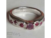 Inel de argint cu rubine.