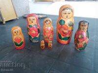 Lot of old Russian matryoshka doll figure toy