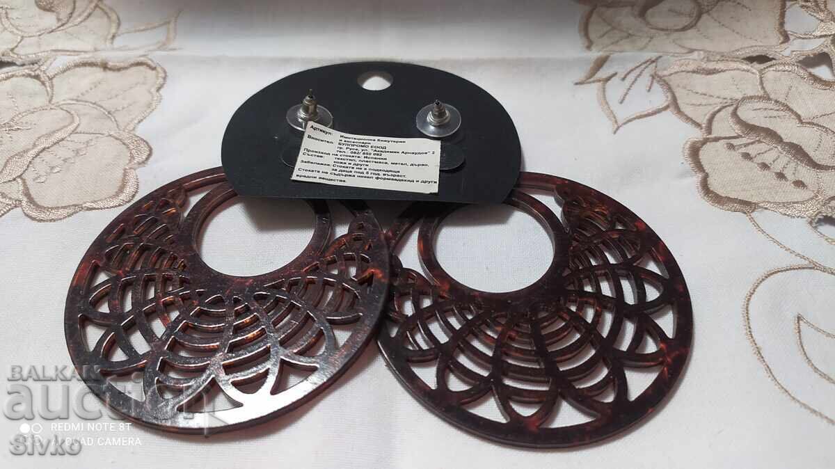 New, large earrings, 6.8 cm, plastic