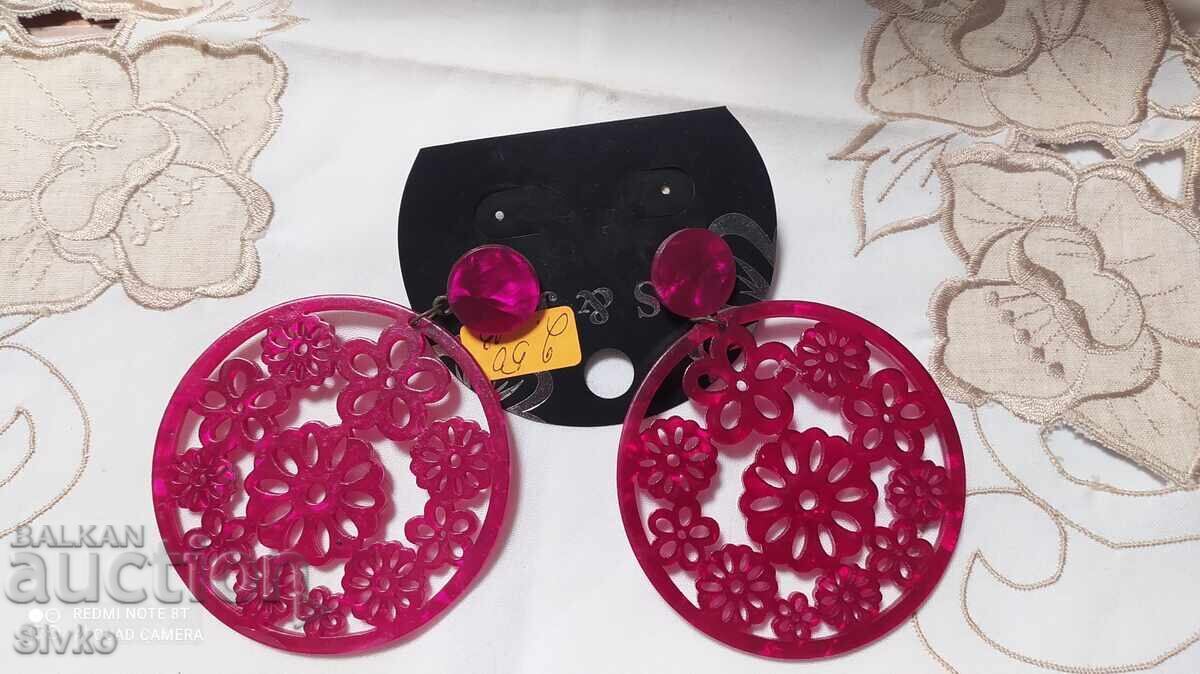 New large earrings 6.8 cm, plastic