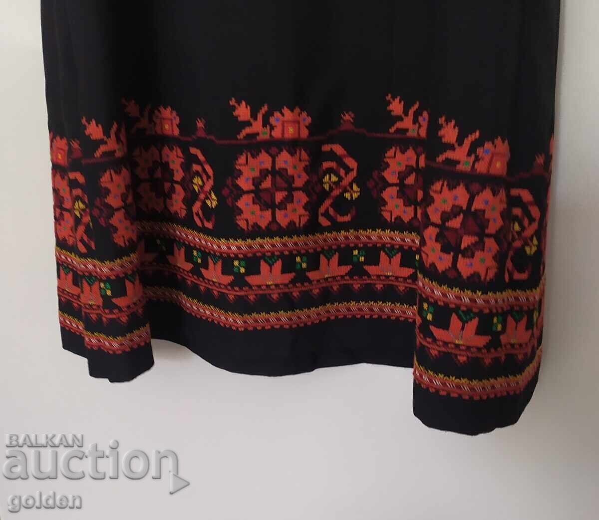 Black dress with Bulgarian embroidery + small bag - 5