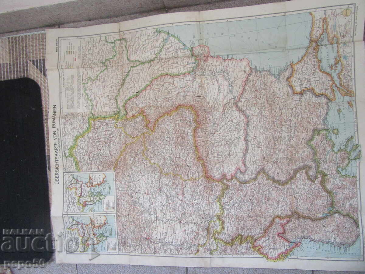HARTĂ GERMANĂ A ROMÂNIEI ȘI BALCANILOR din Primul Război Mondial - 70x88cm HARTĂ GERMANĂ A ROMÂNIEI ȘI BALCANILOR din Primul Război Mondial - 70x88cm