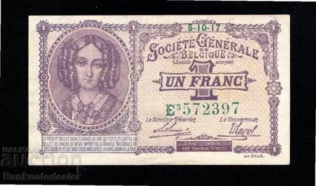 Belgium 1 Franc 1917 Pick 91 Reference 2397 Uncirculated Belgium 1 Franc 1917 Pick 91 Reference 2397 Uncirculated