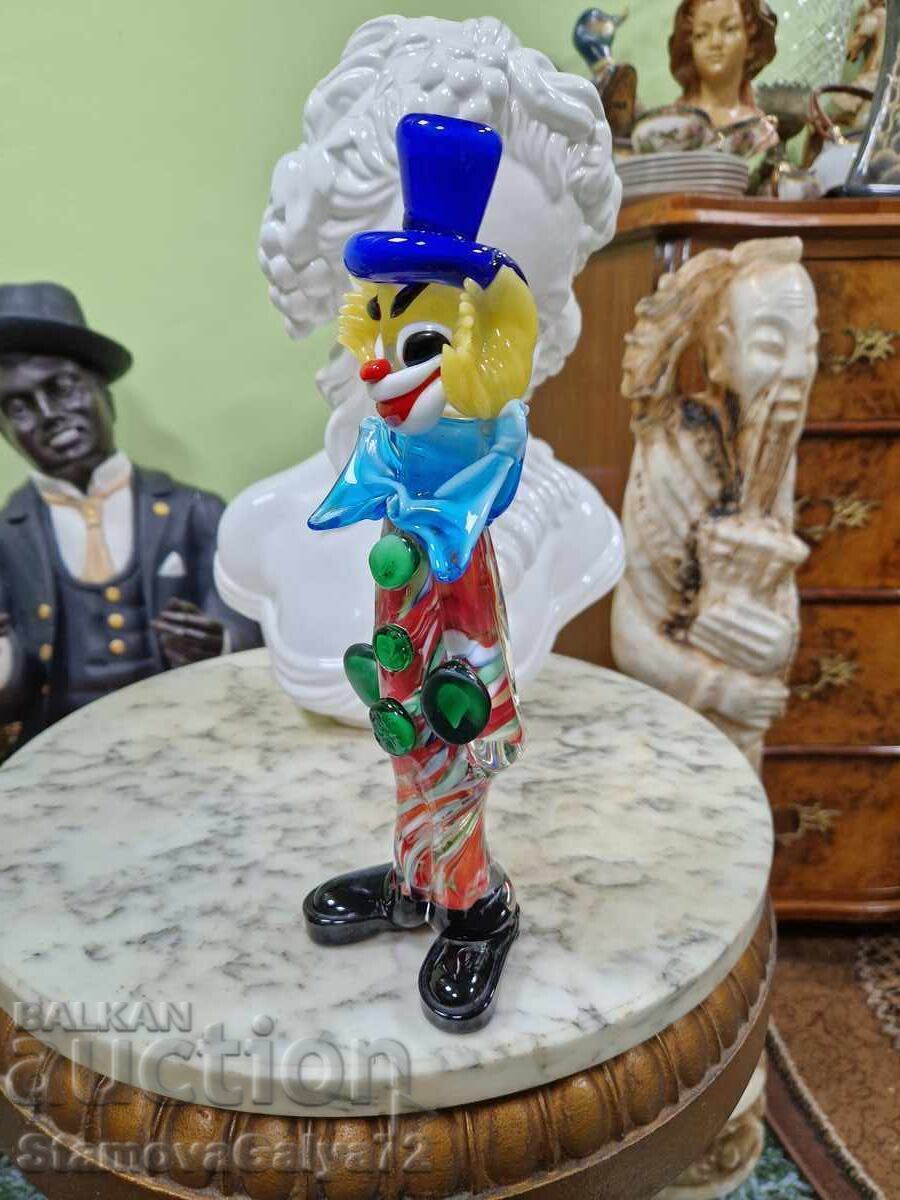 Murano vintage clown statuette Italian figure - 7