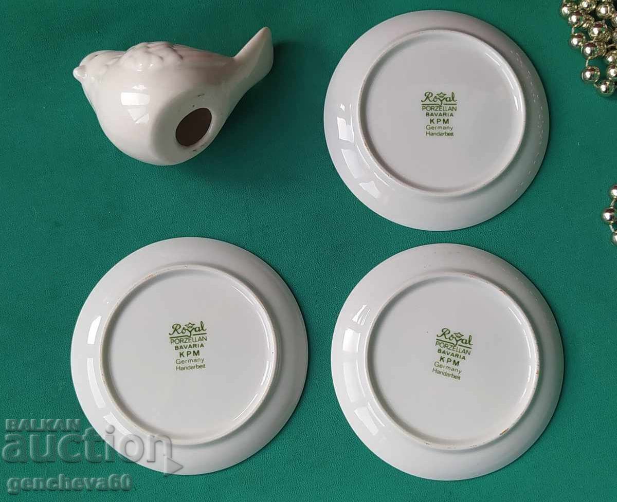 Collectible hand-painted porcelain plates KPM and sparrow - 7