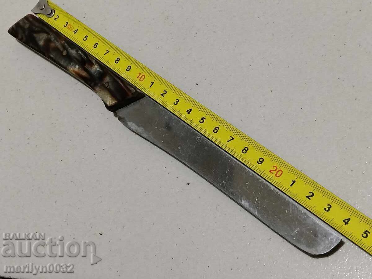 Old Bulgarian kitchen knife 70s vintage blade handle with price 46.00 BGN | € 23.52 Old Bulgarian kitchen knife 70s vintage blade handle with price 46.00 BGN | € 23.52