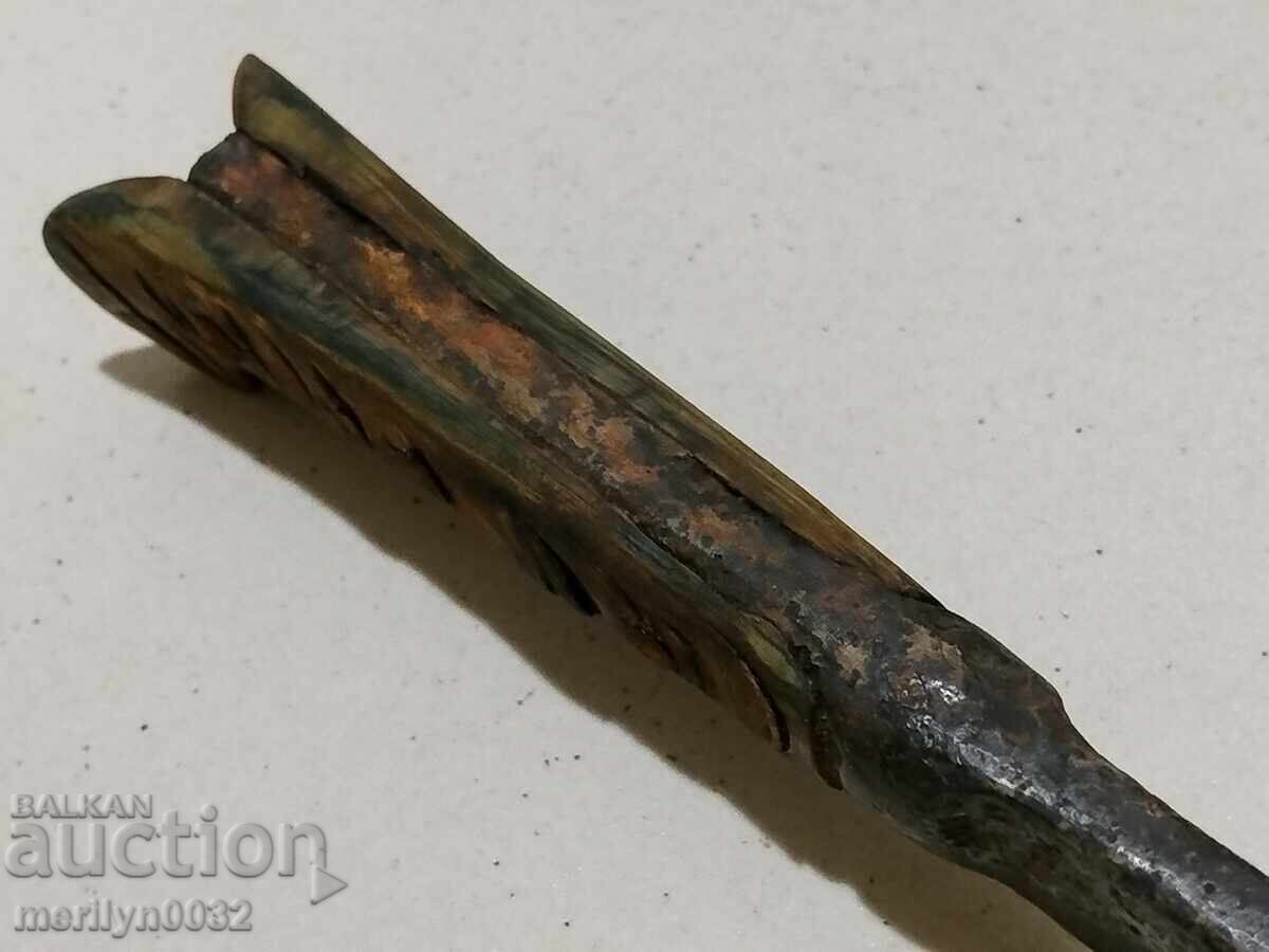 Delivery of Forged karakulak shepherd's knife with a sharpened buffalo horn blade Delivery of Forged karakulak shepherd's knife with a sharpened buffalo horn blade