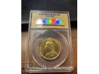 2 lire sterline SUVERAN 1887 Marea Britanie NGC PCGS au 58