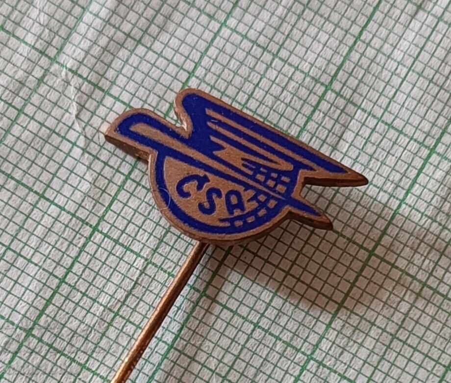 Emblemă - Compania aeriană CSA Cehoslovacia cu preț 3.00 BGN | € 1.53 Emblemă - Compania aeriană CSA Cehoslovacia cu preț 3.00 BGN | € 1.53