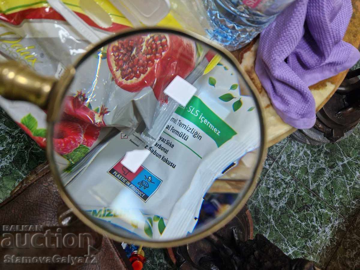 Прекрасна антикварна английска бронзова лупа със седеф - 7 Прекрасна антикварна английска бронзова лупа със седеф - 7