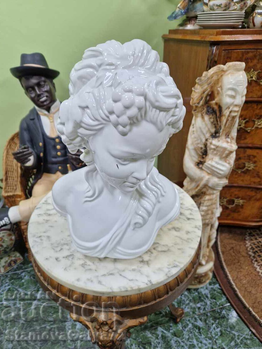 Auction Unique - Large Porcelain Antique Bust Figure Statue Auction Unique - Large Porcelain Antique Bust Figure Statue