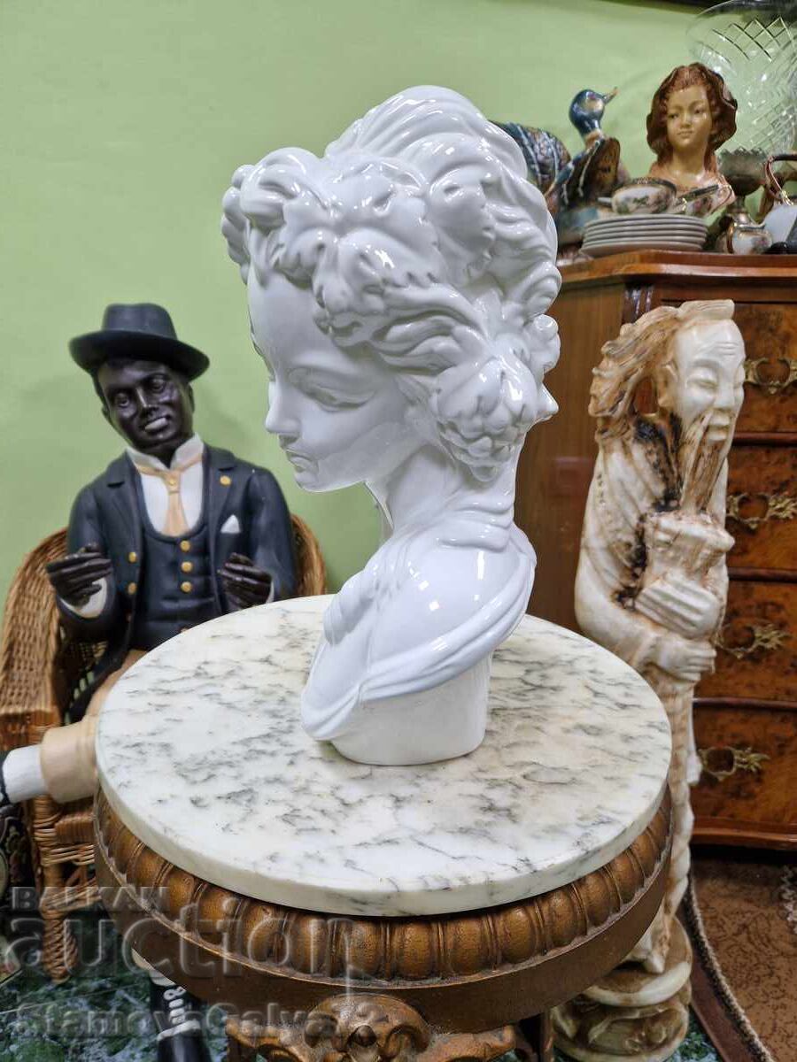 Unique - Large Porcelain Antique Bust Figure Statue - 7 Unique - Large Porcelain Antique Bust Figure Statue - 7