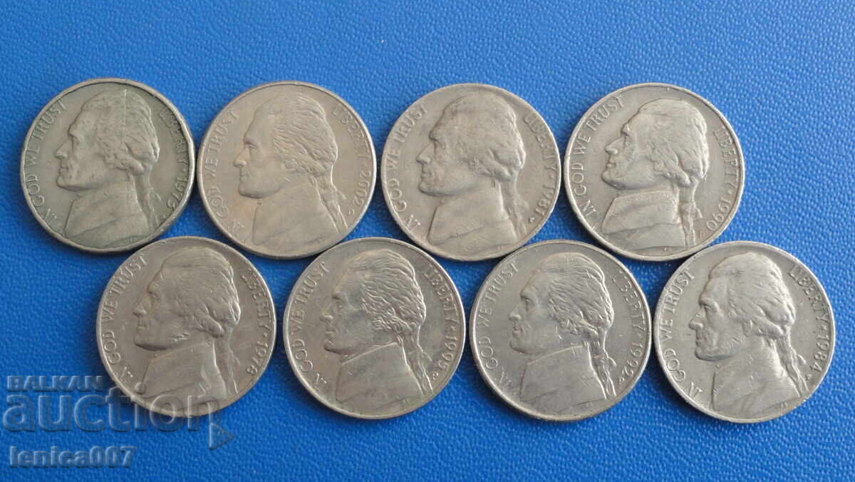 Licitație SUA - 5 cenți (8 bucăți)