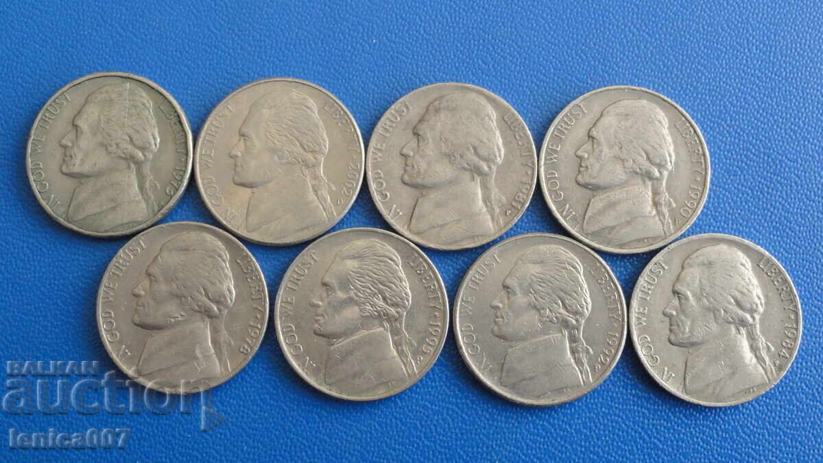 ΗΠΑ - 5 σεντ (8 τεμάχια) - 5