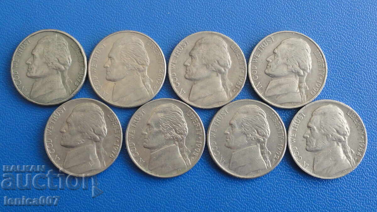 SUA - 5 cenți (8 bucăți)