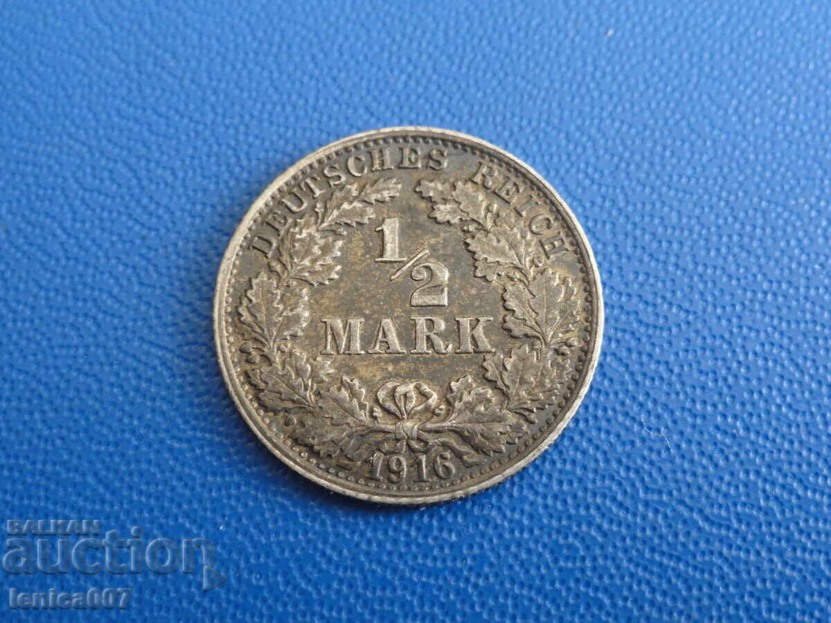 Аукцион Германия 1916г. - 1/2 марка F (м) Аукцион Германия 1916г. - 1/2 марка F (м)