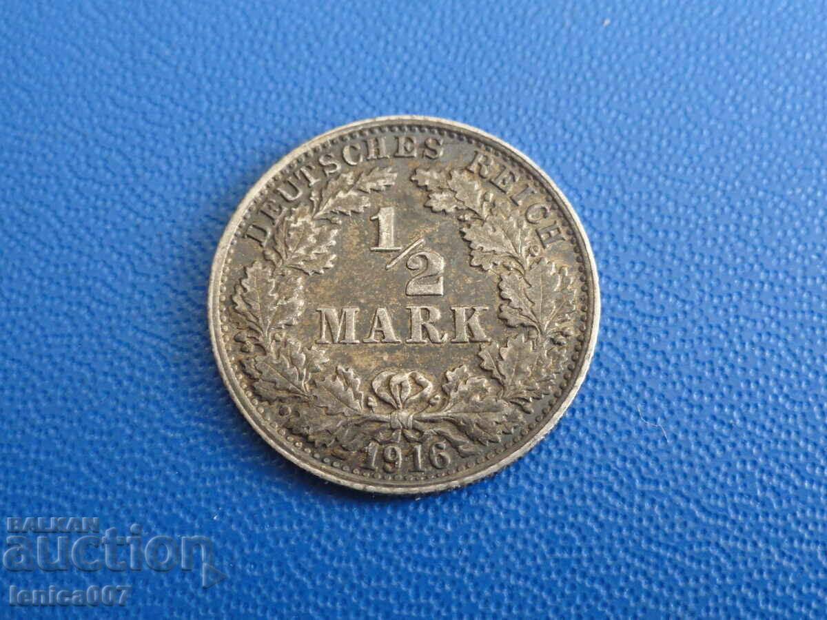 Германия 1916г. - 1/2 марка F (м) - 5 Германия 1916г. - 1/2 марка F (м) - 5