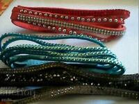 3 buc brățări din piele set cristal