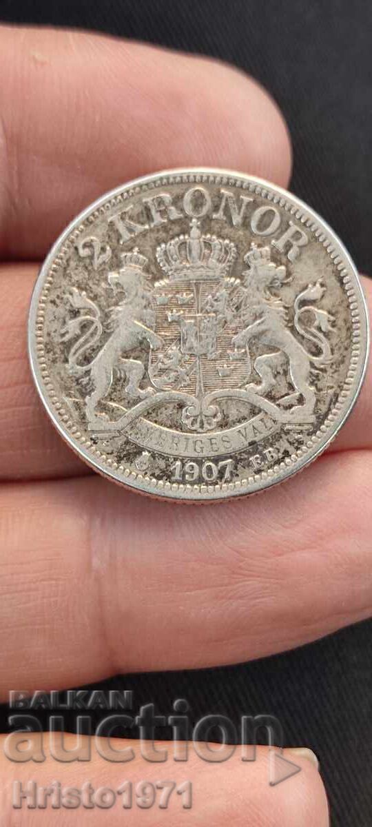 2 Kronor 1907 Sweden with price € 35.00 | 68.45 BGN