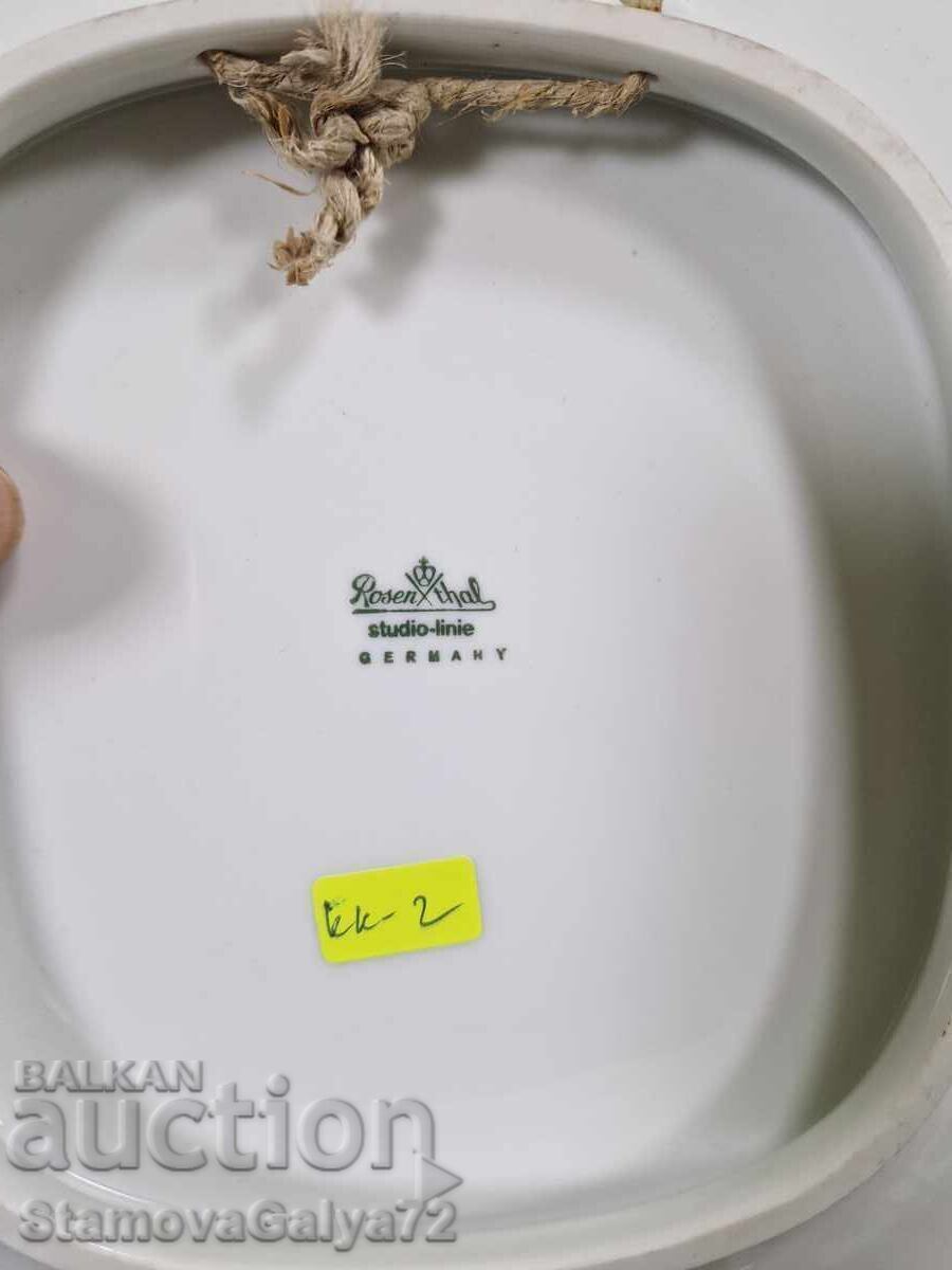 Голяма антикварна порцеланова чиния за стена Rosenthal - 6