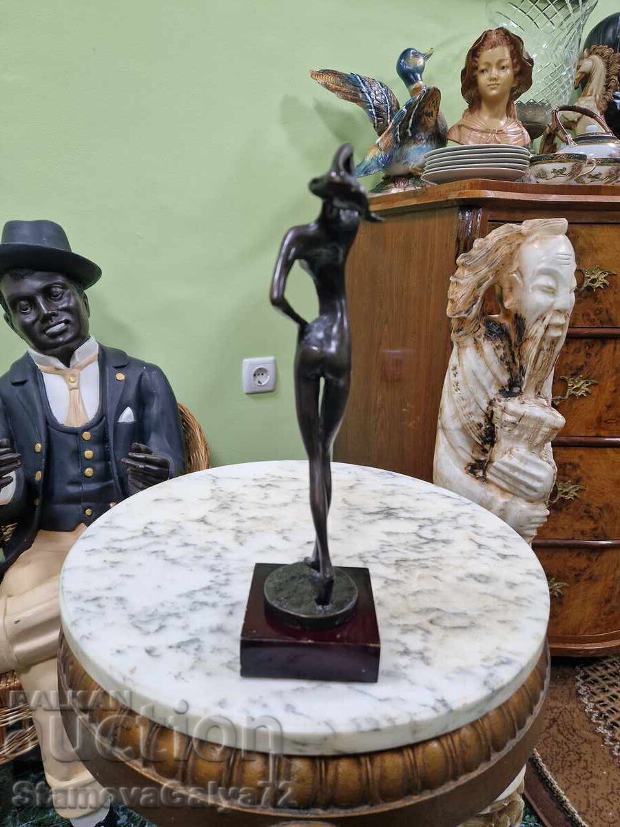 Figurină vintage din bronz, statuetă, plastică - 6