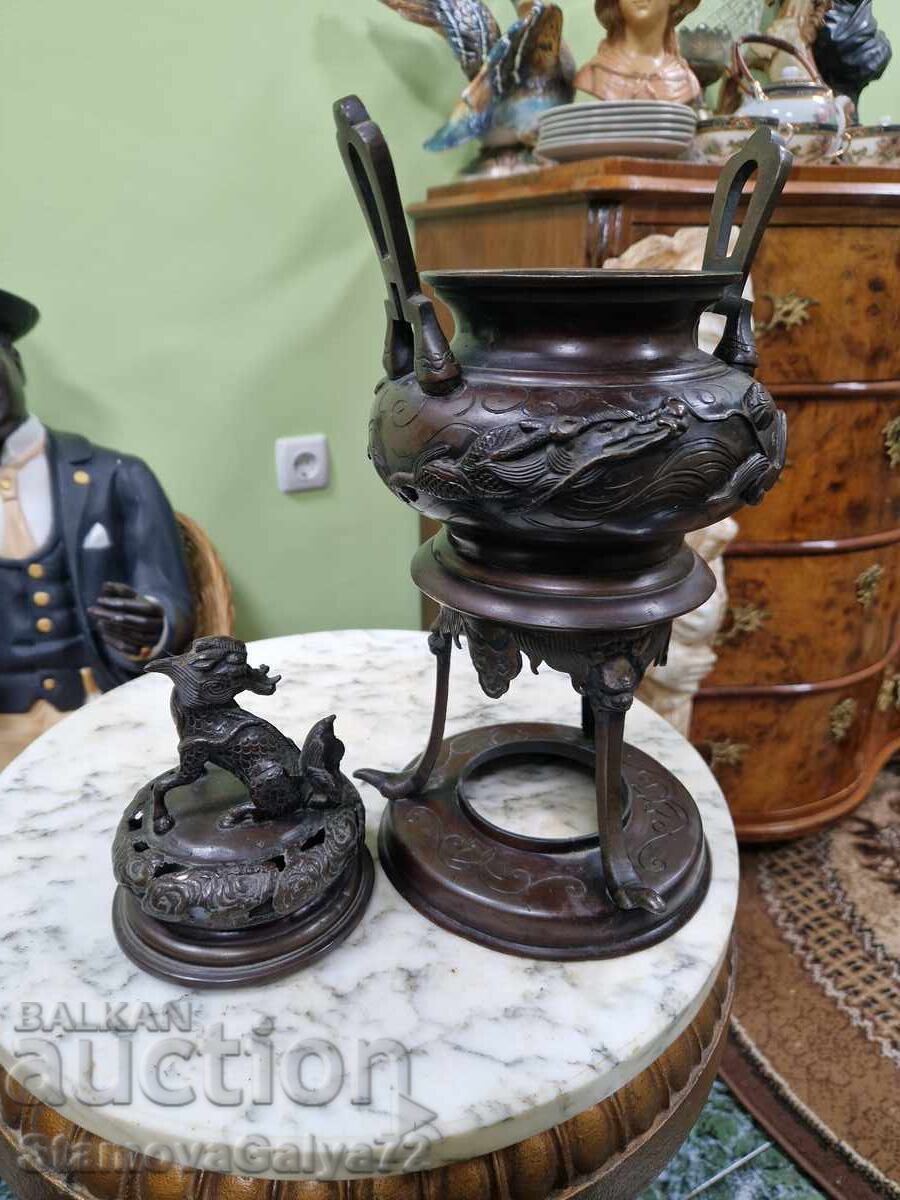 Стара китайска антикварна кадилница - 7