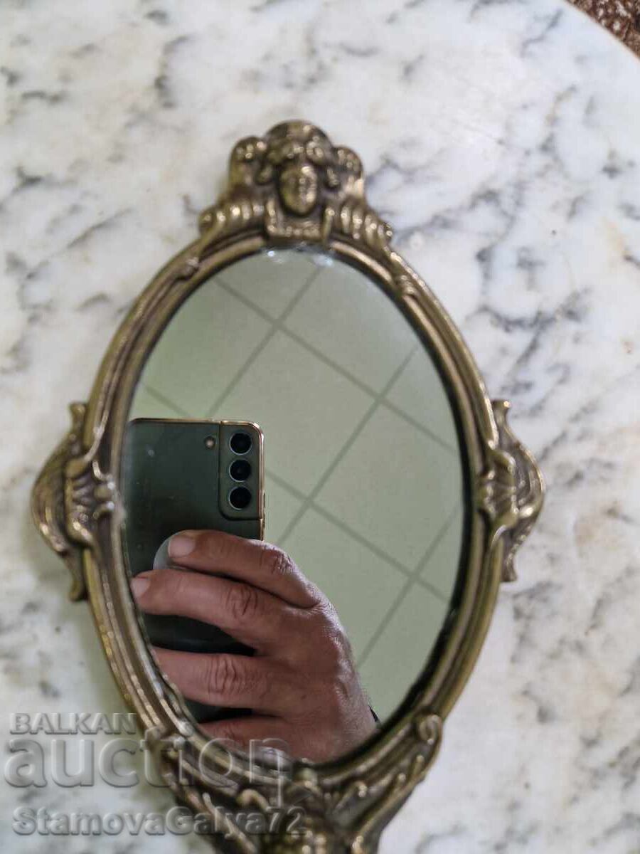 Доставка на Страхотно антикварно бароково бронзово огледало