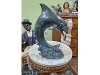 Κορυφαίο - Αντίκα γαλλικό μπρούτζινο ειδώλιο - σιντριβάνι βρύση