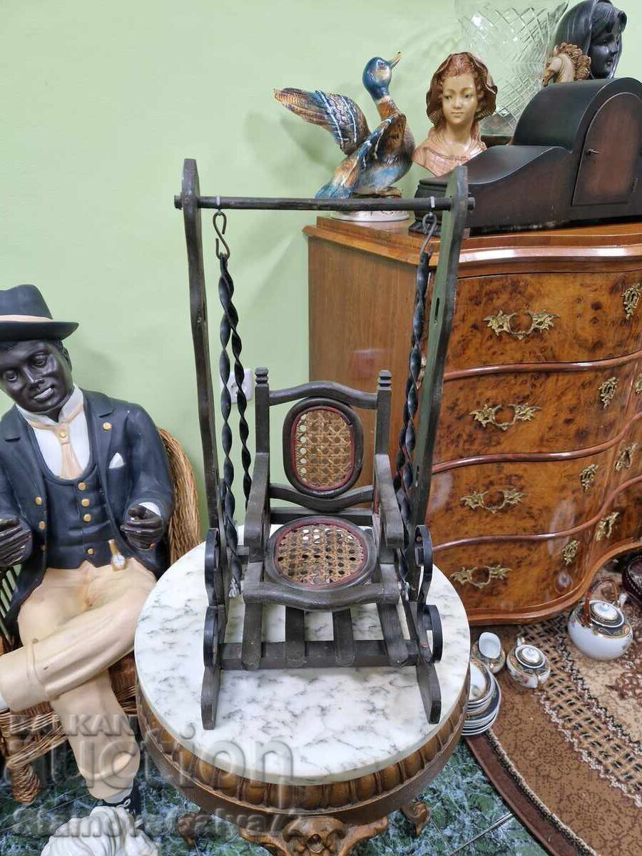 Unique large antique doll cradle - Original with price 144.00 BGN | € 73.63 Unique large antique doll cradle - Original with price 144.00 BGN | € 73.63